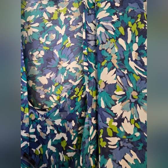 Lingdore Sheer Floral Spring Nightgown Coverup House Coat Belted Chemise - Picture 8 of 9